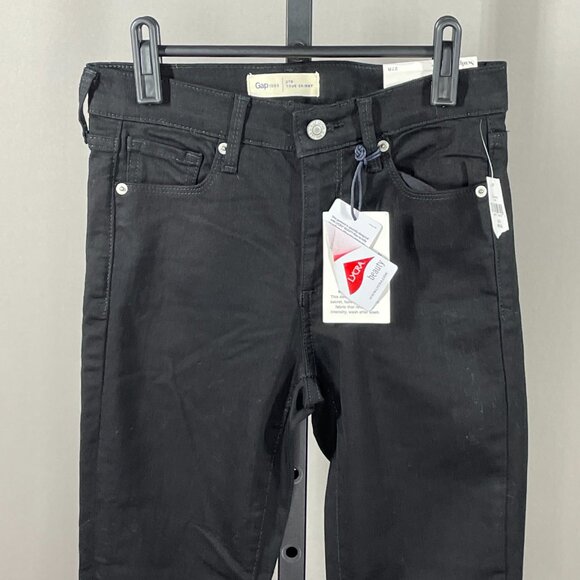 NEW Gap Jeans Womens 27 black denim skinny 1969 sculpt preppy classic - Picture 2 of 11
